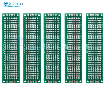 PCB Board Prototyp Kit Grün Doppelseitige Universal Leiterplatten 2x8cm Doppel verzinnt Bord DIY Kit (5 Stück)