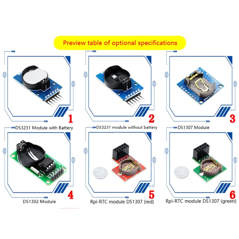 Uhr modul serie raspberry pi fremdes hochpräzises rtc modul ds3231 modul usw. ds3231 ds1307 pcf8563t pcf8523t