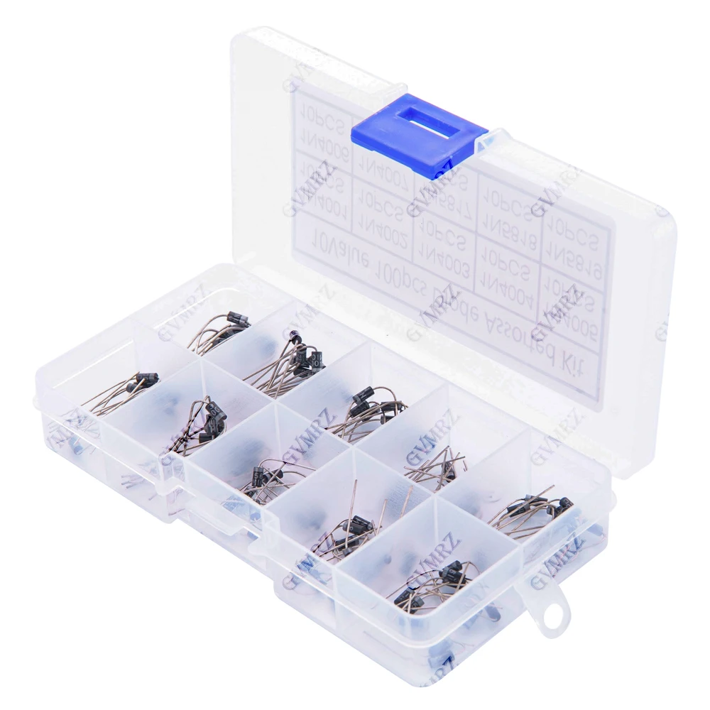10 Werte Gleichrichterdioden-Sortiment-Set 1N4001 1N4002 (100 Stück) – Bild 2