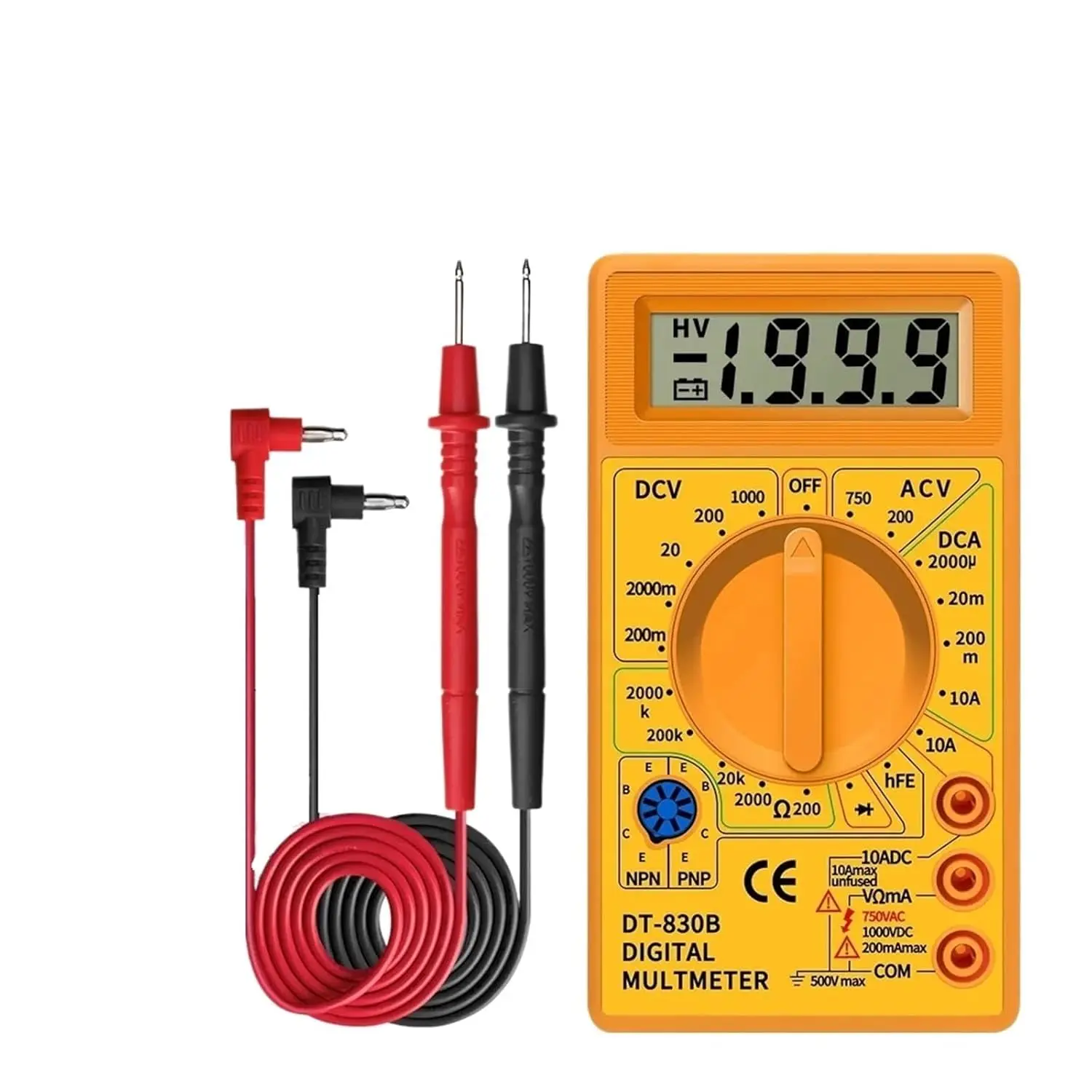 Digitaler Multimeter-Tester, DT830B, elektrisches Voltmeter, Amperemeter, tragbares Volt-Multimeter