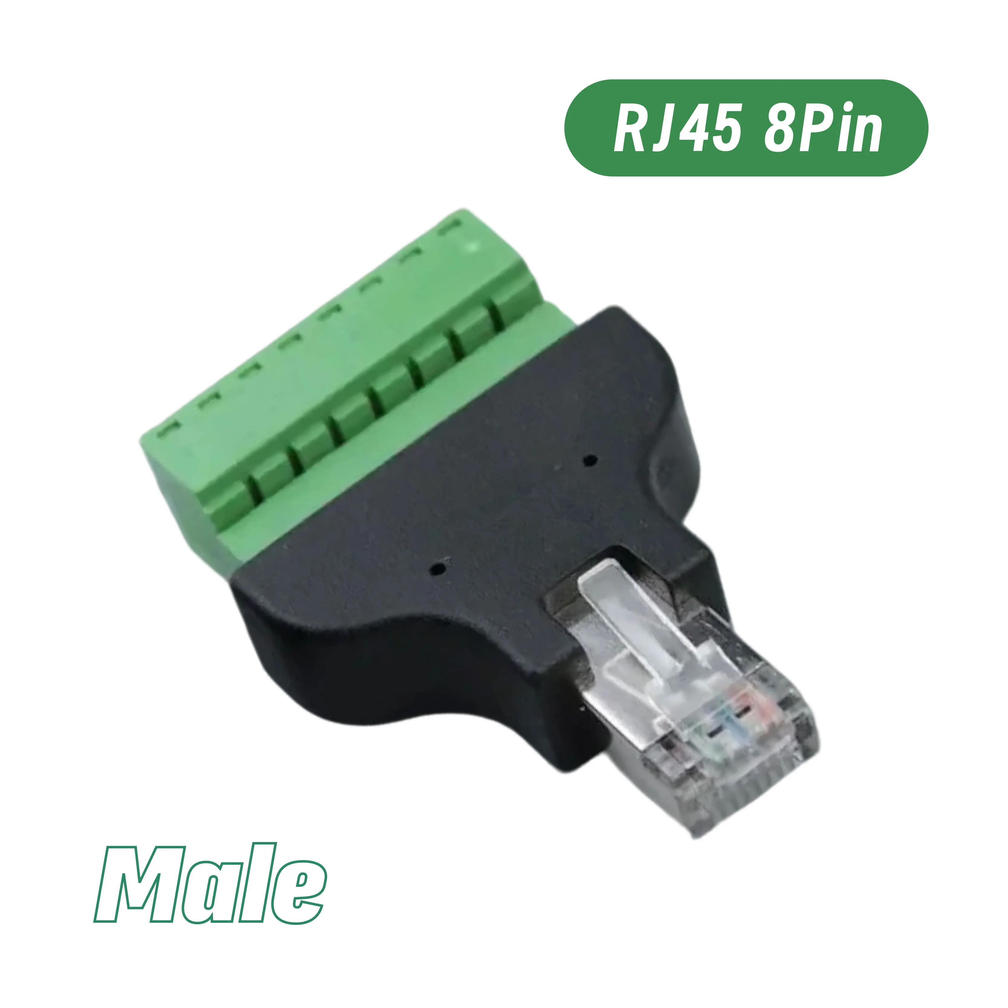 Ethernet-Stecker, Buchse, 8-poliger Schraubklemmen-Netzwerkkabel-Adapter, RJ45, zum Zubehör