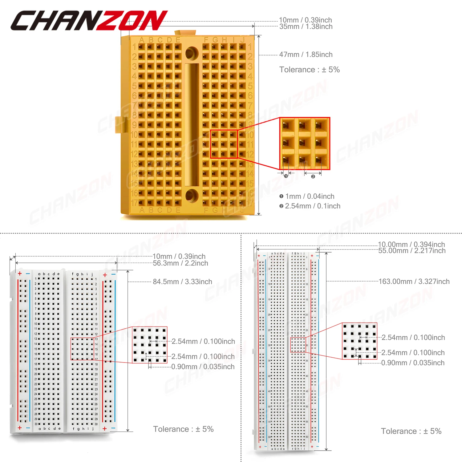 Breadboard-Kit 170/400/830 Tie Points lötfreies Prototyp-Kit Universal – Bild 2