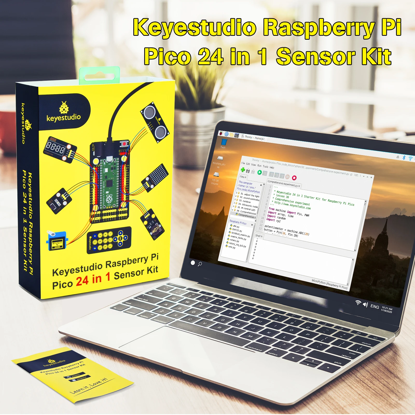 Keyestudio Raspberry Pi Pico 37/24/42 in 1 Sensor Kit Für Raspberry Pi Pico Starter Kit Unterstützung Python
