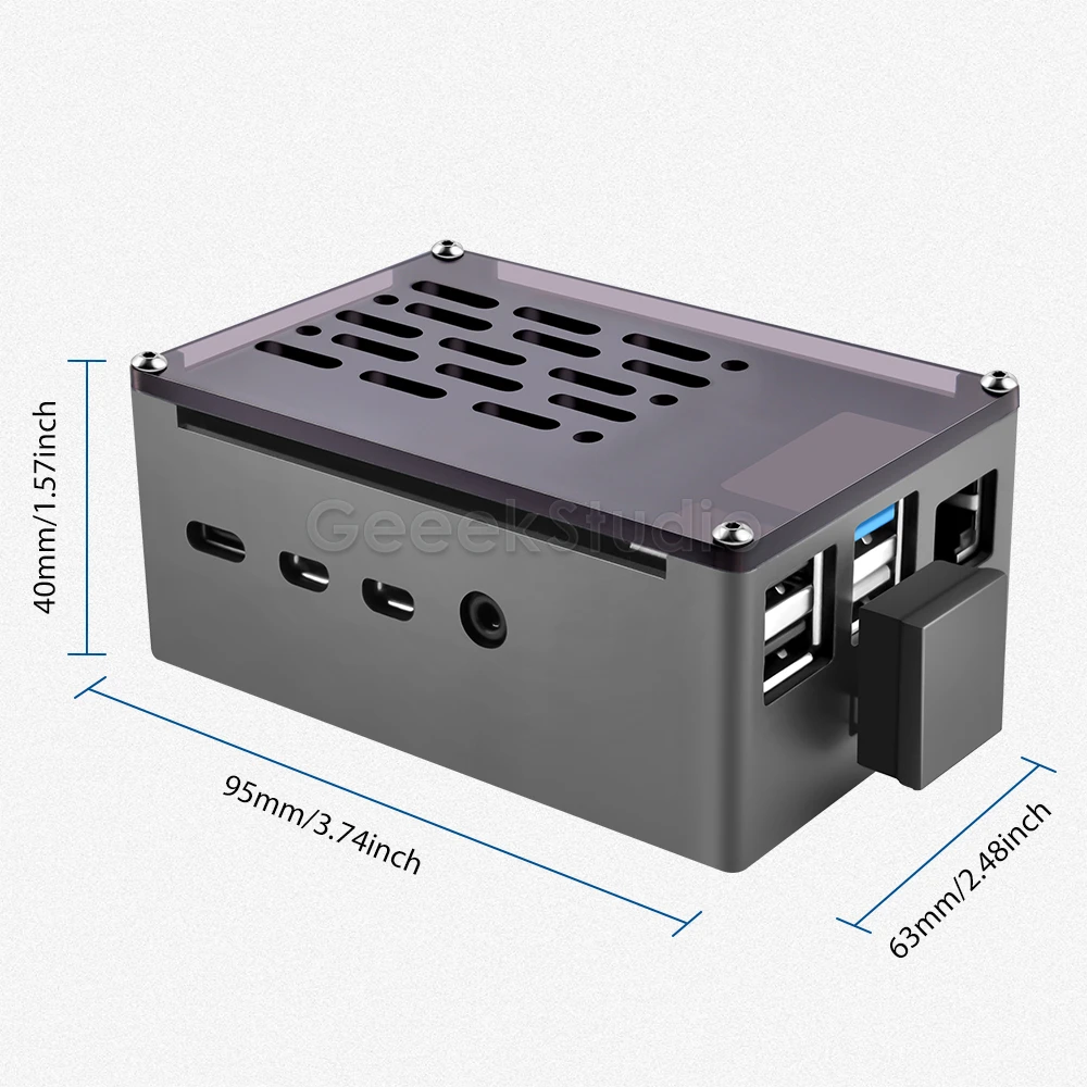 Raspberry Pi 4 Modell B Aluminium Ziegel Fall Schwarz Enlosure Shell – Bild 4