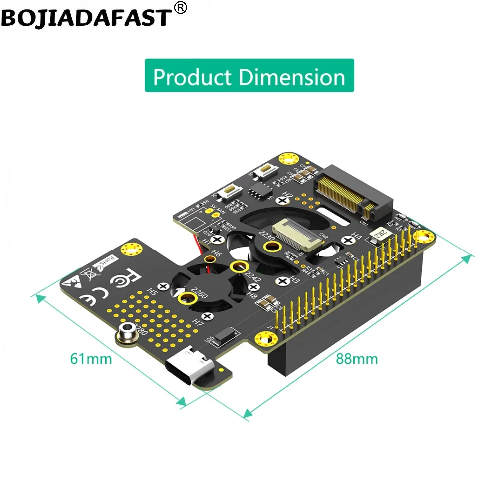 NGFF M.2 Key-M Key B+M NVMe SSD Adapter-Konverterkarte mit 2 Lüftern – Bild 3