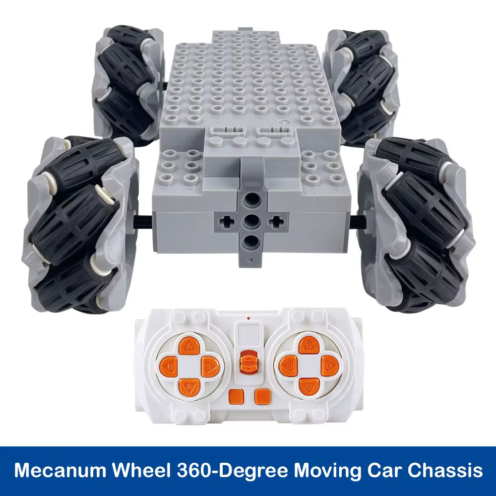 Mecanum Wheel 4WD Kit - 360° ° Bewegliches Roboterauto-Chassis mit Fernbedienung, kompatibles RC-Spielzeug