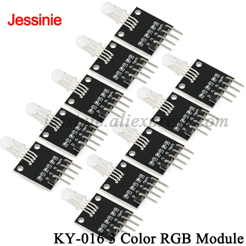 KY-016 3 Farbe RGB LED Sensor Modul DIY Starter Kit KY016 3,3/5 V drei Farben Smart Elektronik 4pin (10 Stück)