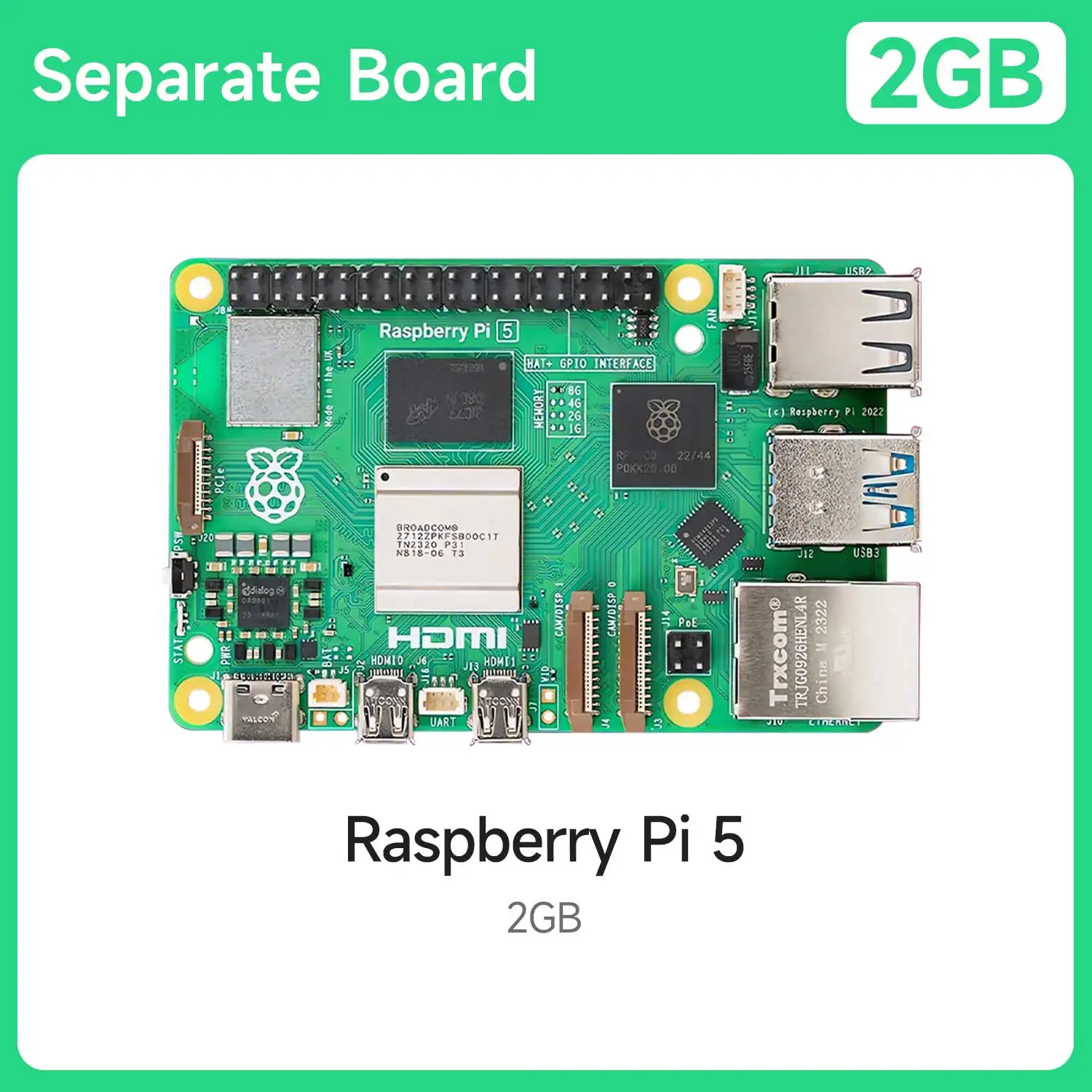 Raspberry Pi 5 Entwicklungsboard AI MLLM 1G 2G 4G 8GB 16G RAM Modell mit Verschiedenen Optionalen Zubehörsets
