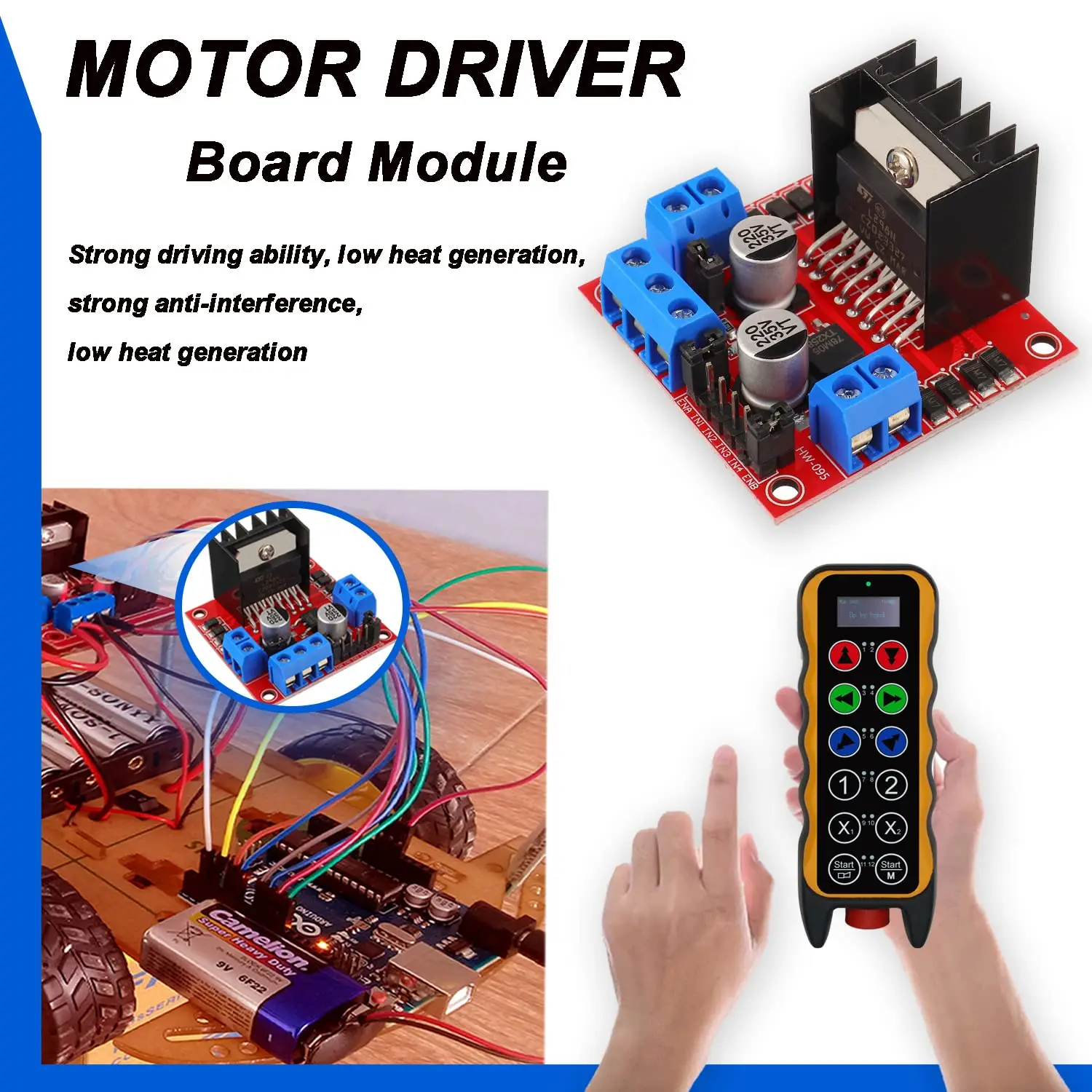L298N Motorsteuerplatine L298 Modul für Arduino Dual H-Brücke DC – Bild 4
