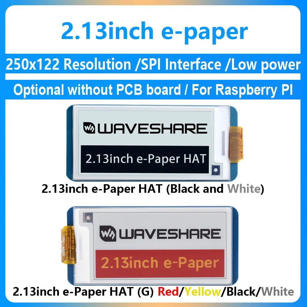 2,13 Zoll E-Ink Display HAT, 250 x 122 Pixel E-Paper-Bildschirm LCD für Raspberry Pi