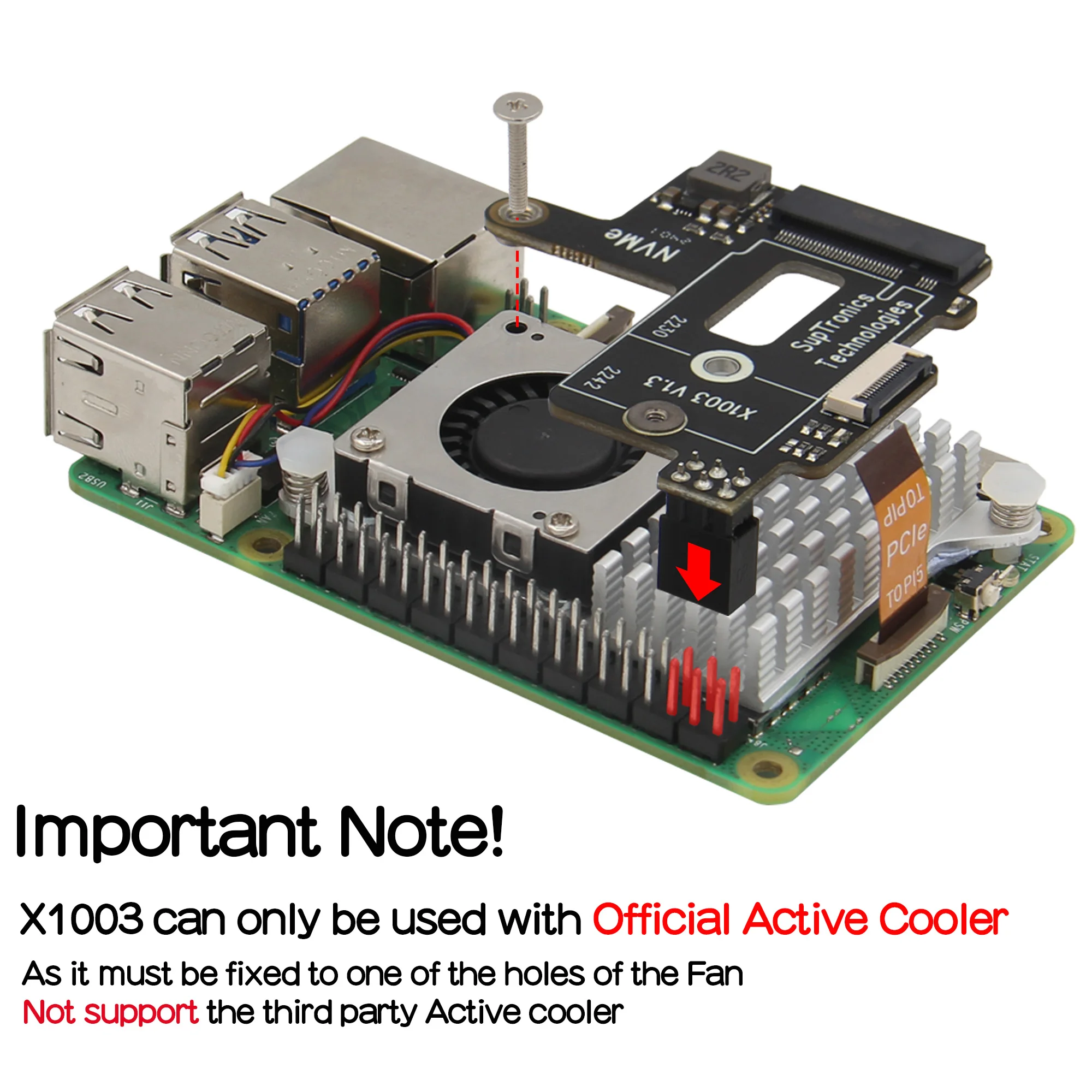 Geekworm x1003 pcie m.2 nvme ssd 2242 board für Raspberry Pi 5 – Bild 2