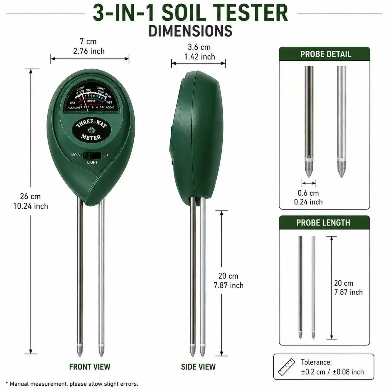 3-in-1 Bodentester Feuchtigkeits-pH-Lichtmessgerät - Batterieloser – Bild 6