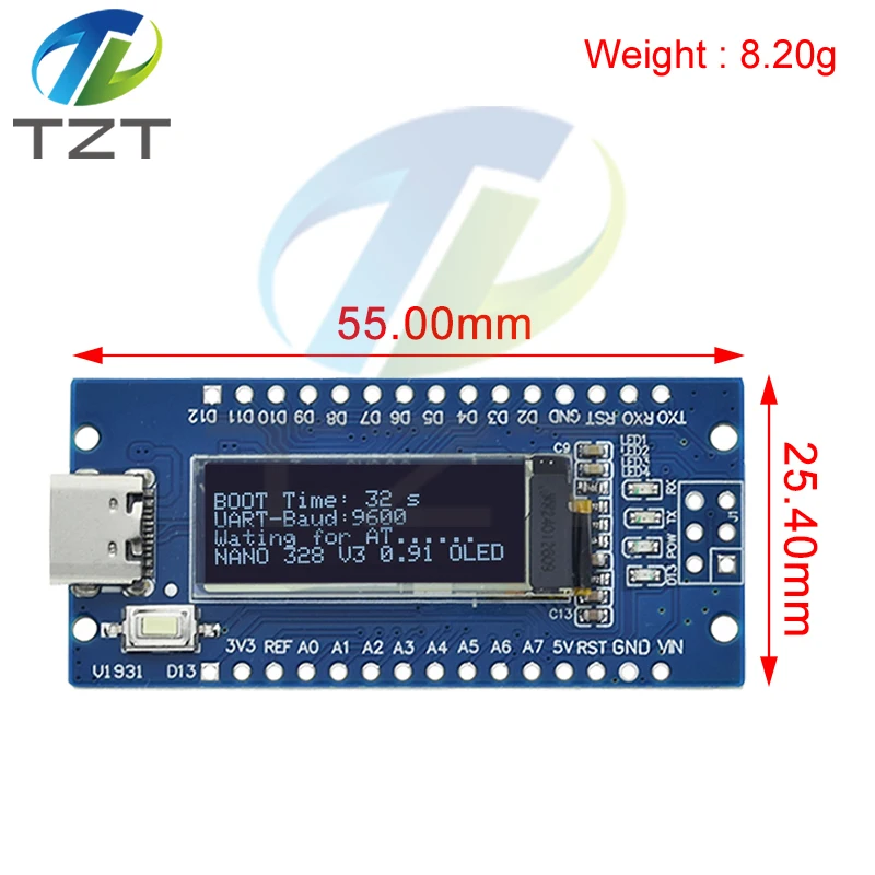 Nano V3.0 0,91 Zoll Oled-Display Atmega328P Ch340C Integrierte 128*32 – Bild 2