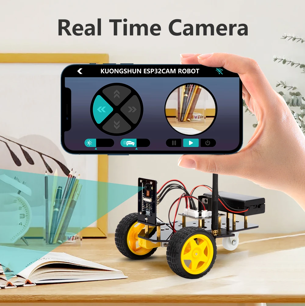 KUONGSHUN 2WD Smart Robot Car Kit Wifi ESP32 Kamera Starter Kit – Bild 4