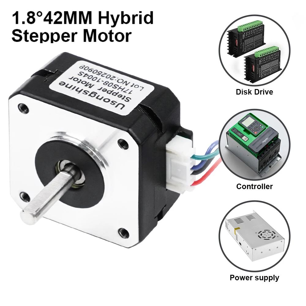 Nema17 Schrittmotor 20mm 1A 16N.cm 42 Kurzschrittmotor 4-Leiter 17HS08-1004S für CNC-Extruder 3D-Drucker Motor