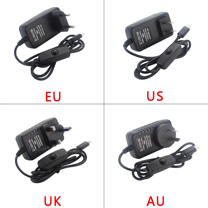 5 V 3 A Raspberry Pi 4 Netzteil USB Typ C Port 100-240 V Netzteil – Bild 4