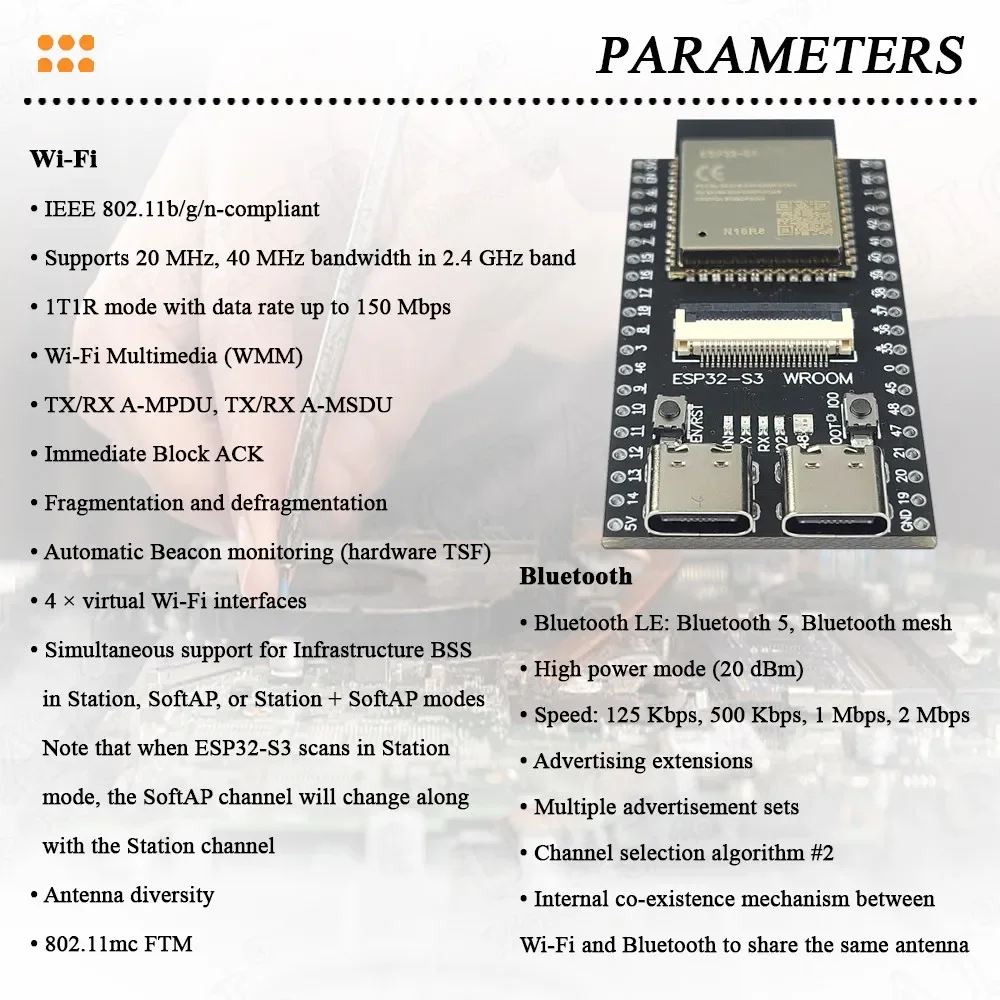 ESP32 S3 N16R8 CAM Entwicklungsboard 2.4G Wifi BT Kameramodul – Bild 6