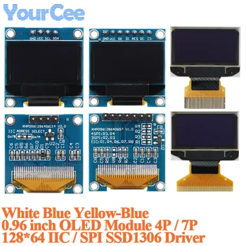 0,96 Zoll OLED-LCD-Bildschirm-Anzeigemodul 0,96 Zoll Blau Weiß 128*64 SPI/IIC I2C-Schnittstelle