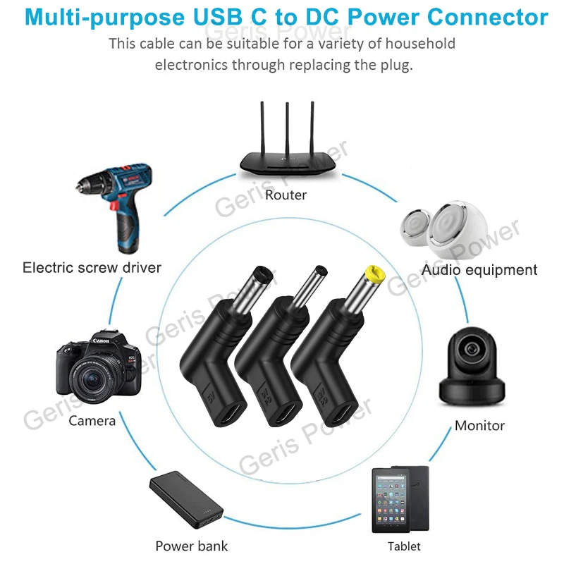 USB C auf 5 V 9 V 12 V DC-Stromanschluss Typ C PD auf 5,5 x 2,5 4,0 x – Bild 5