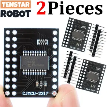 TENSTAR 2 Stück MCP23017 Serielles Schnittstellenmodul IIC I2C SPI Bidirektionale 16-Bit I/O Expander Pins 10