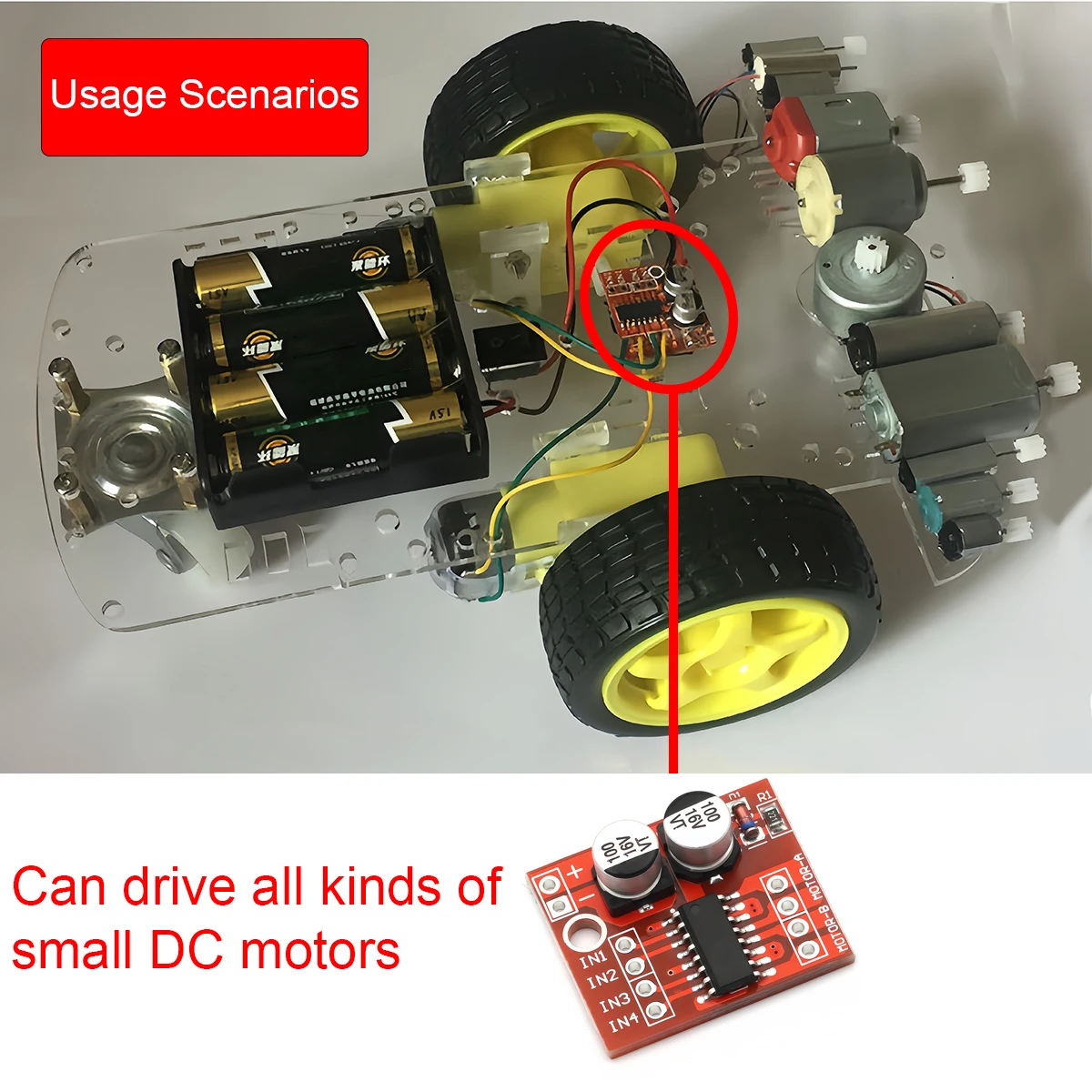 L298N DC-Motortreiber-Modul PWM-Geschwindigkeitsregelung Dual-H-Brücke – Bild 4