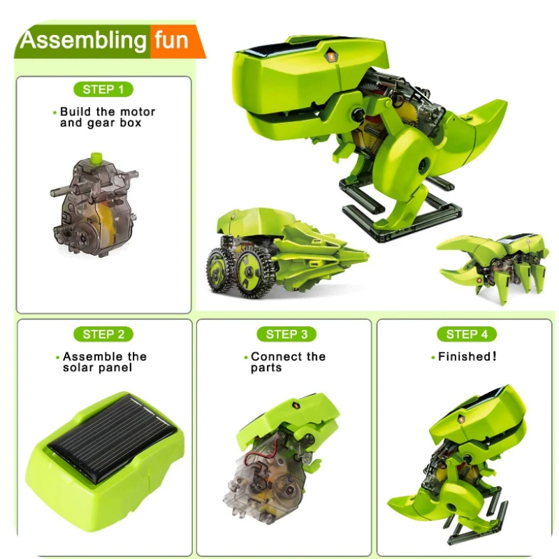 Dinosaurier-Themen-Solarbetriebenes STEM-Spielzeug-Set – Bild 4