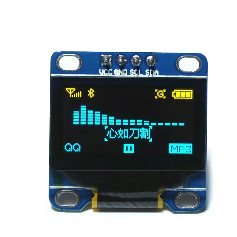 0,96" OLED Display 128x64 I2C SSD1306 Blau/Gelb LCD Display Modul für Arduino Raspberry Pi ESP32 DIY