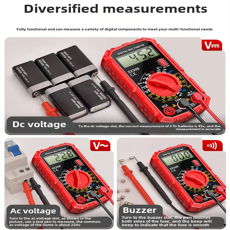 Digital Multimeter AC/DC Strom Meter Spannung Widerstand Meter – Bild 3
