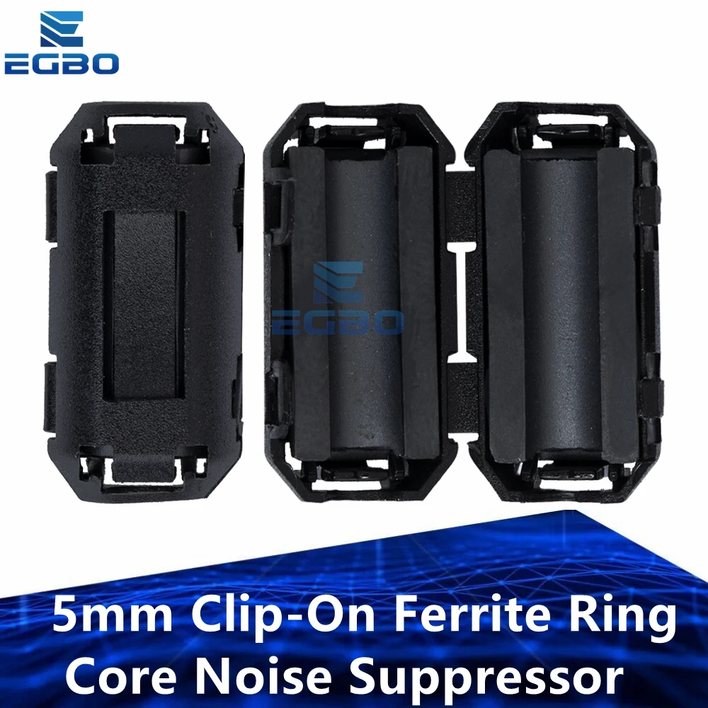 5 mm Clip-On-Ferritringkern-Geräuschunterdrückung für EMI RFI Clip Cable Active Components Filter