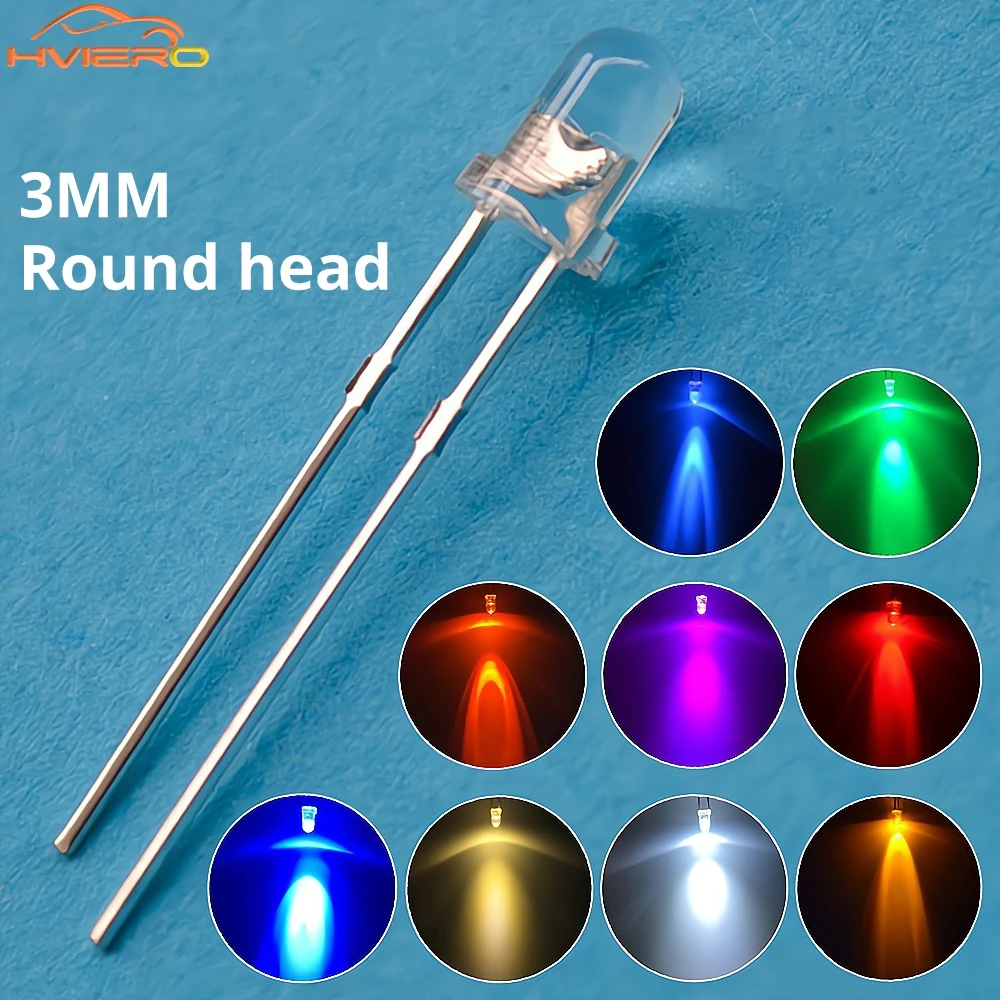 F3 3mm Runde LED Sortiment Kit Ultra Super Helle Leuchtdioden Glühbirne Lampe Rot Grün Blau Wasser Klare Diode
