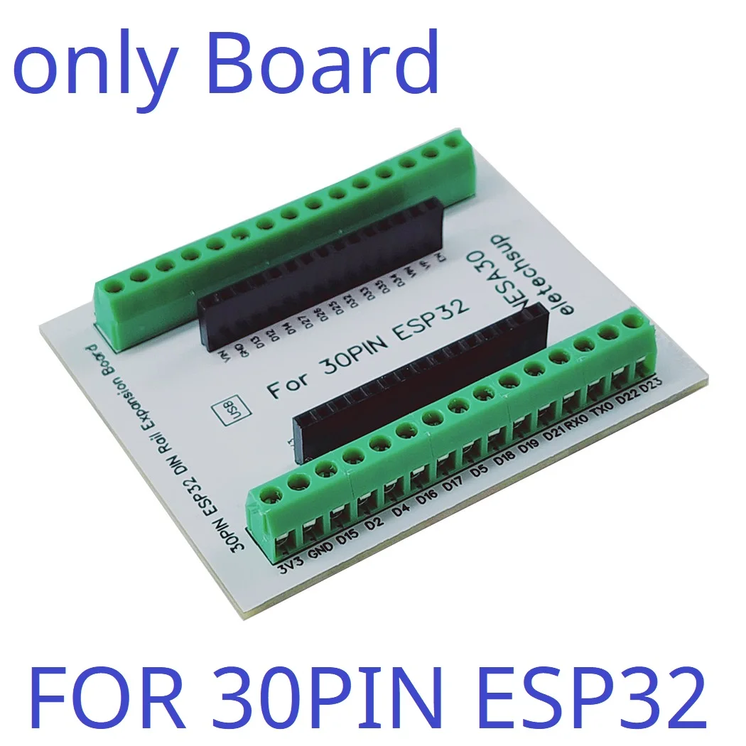 30PIN ESP32 Devkit V1 Din Rail Expansion Board 3,96 Terminal Schraube Terminal Block Adapter Modul