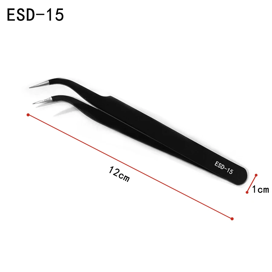 Präzision Pinzette Set ESD Anti-Statische Edelstahl Pinzette Reparatur – Bild 4