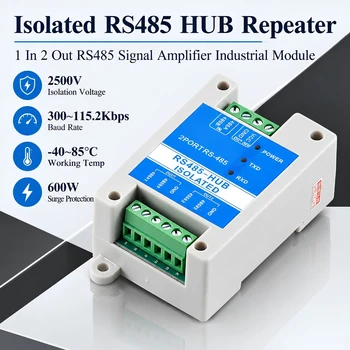 RS485-Repeater-Modul, magnetische Kopplung, isoliert, 1 Port, RS485 auf 2, 4, 8-Port, RS485-HUB-Konzentrator