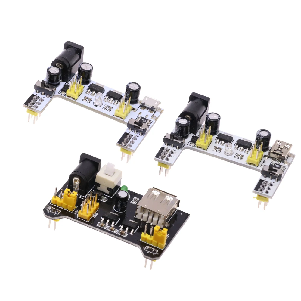 MB102 Breadboard Spezielles Netzteilmodul Mini Micro USB Schwarz Weiß – Bild 3