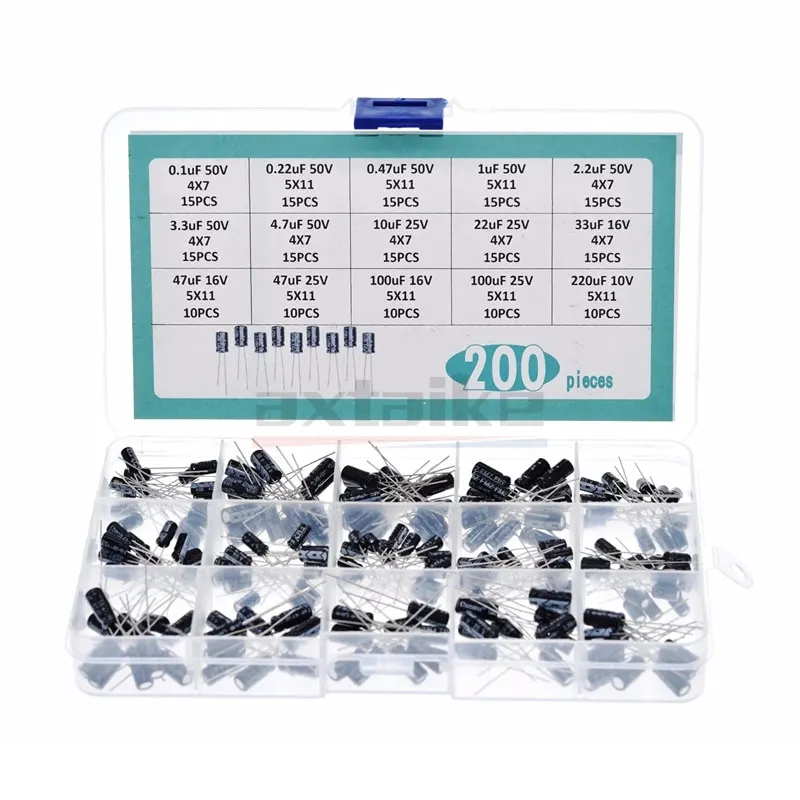 16V 25V 50V 0,1uF - 1000uF Aluminium-Elektrolytkondensator-Sortiment-S – Bild 5