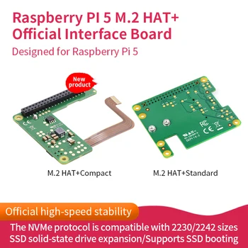 Raspberry Pi M.2 HAT+ Schnittstellenkarte, M.2 HAT+ Kompakt, entworfen für Raspberry Pi 5, kompatibel mit den