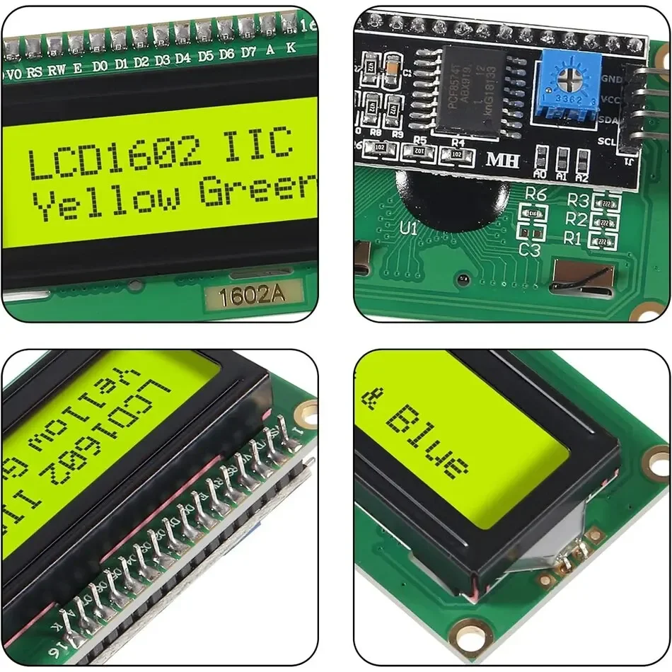 LCD1602 1602 LCD-Modul, blauer/grüner Bildschirm, 16 x 2 Zeichen – Bild 4