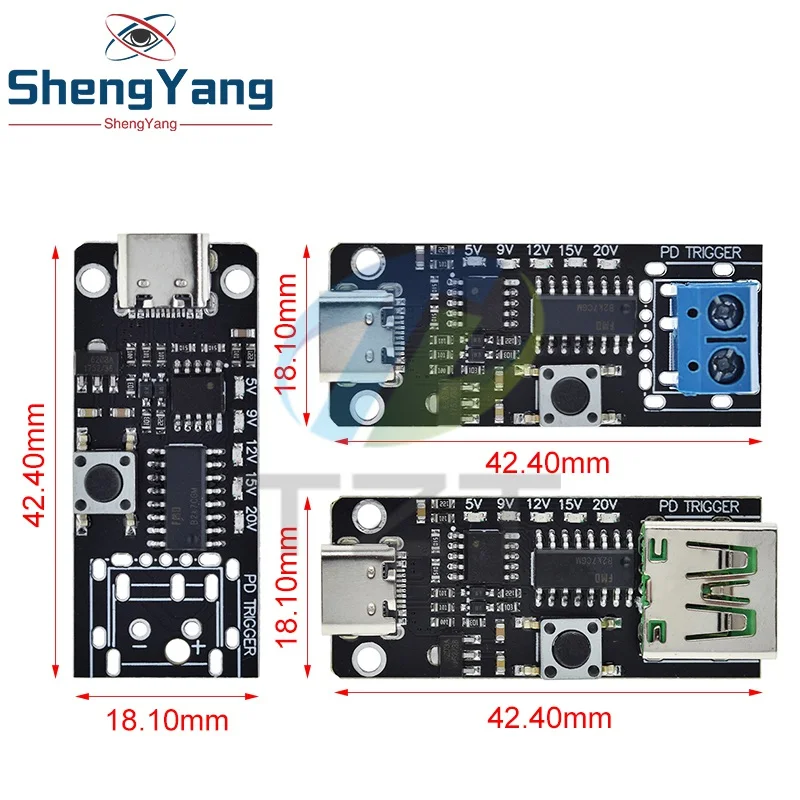 100W 5A USB-C Schnelllade-Triggerplatinenmodul PD/QC Decoy Board – Bild 6