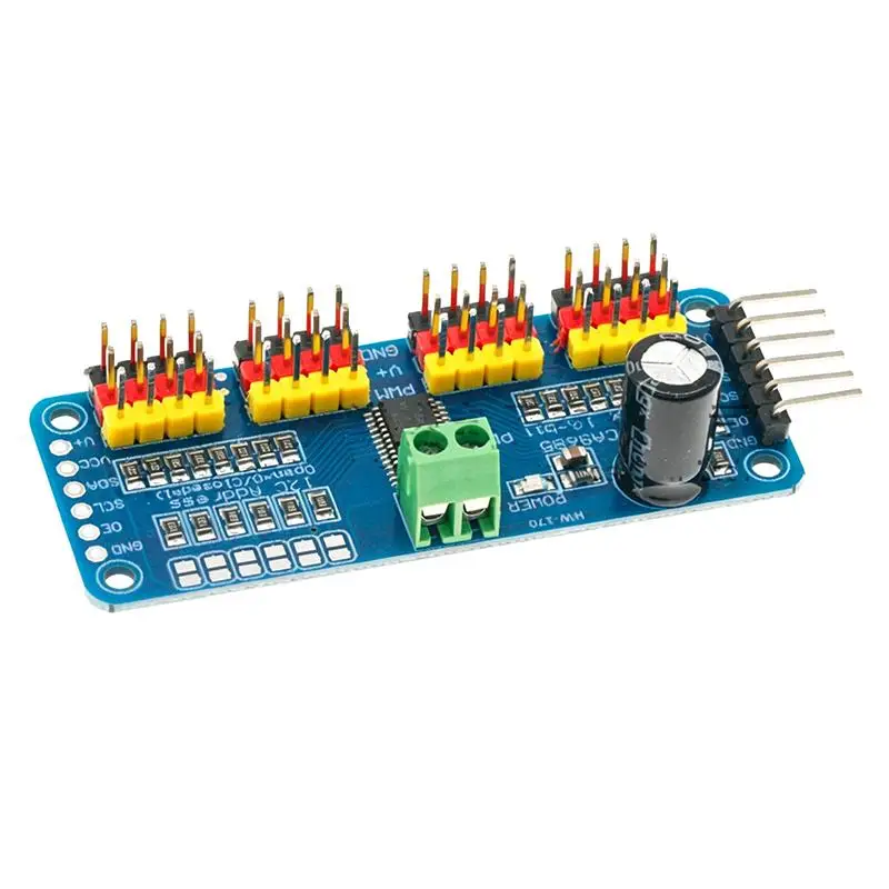 16-Kanal-PWM-Servo-Steuerplatine Roboter-Controller IIC-Schnittstellen-Treibermodul PCA9685 für Raspberry Pi