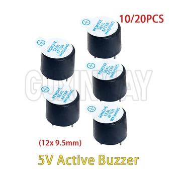 Aktiver Summer, 5 V, magnetisch, langer Dauerton, Alarmton, 12 x 9,5 mm, Mini-Aktiv-Piezo-Summer, für Arduino