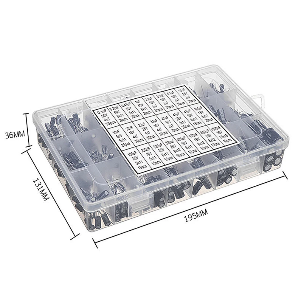 Elektrolytkondensator-Sortiment-Set 0,1uF-1000uF 24 Arten (500 Stück) – Bild 3