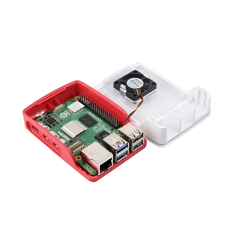 Raspberry Pi 5 Gehäuse Rot-Weiß ABS-Gehäuse Aktive Kühlung – Bild 3