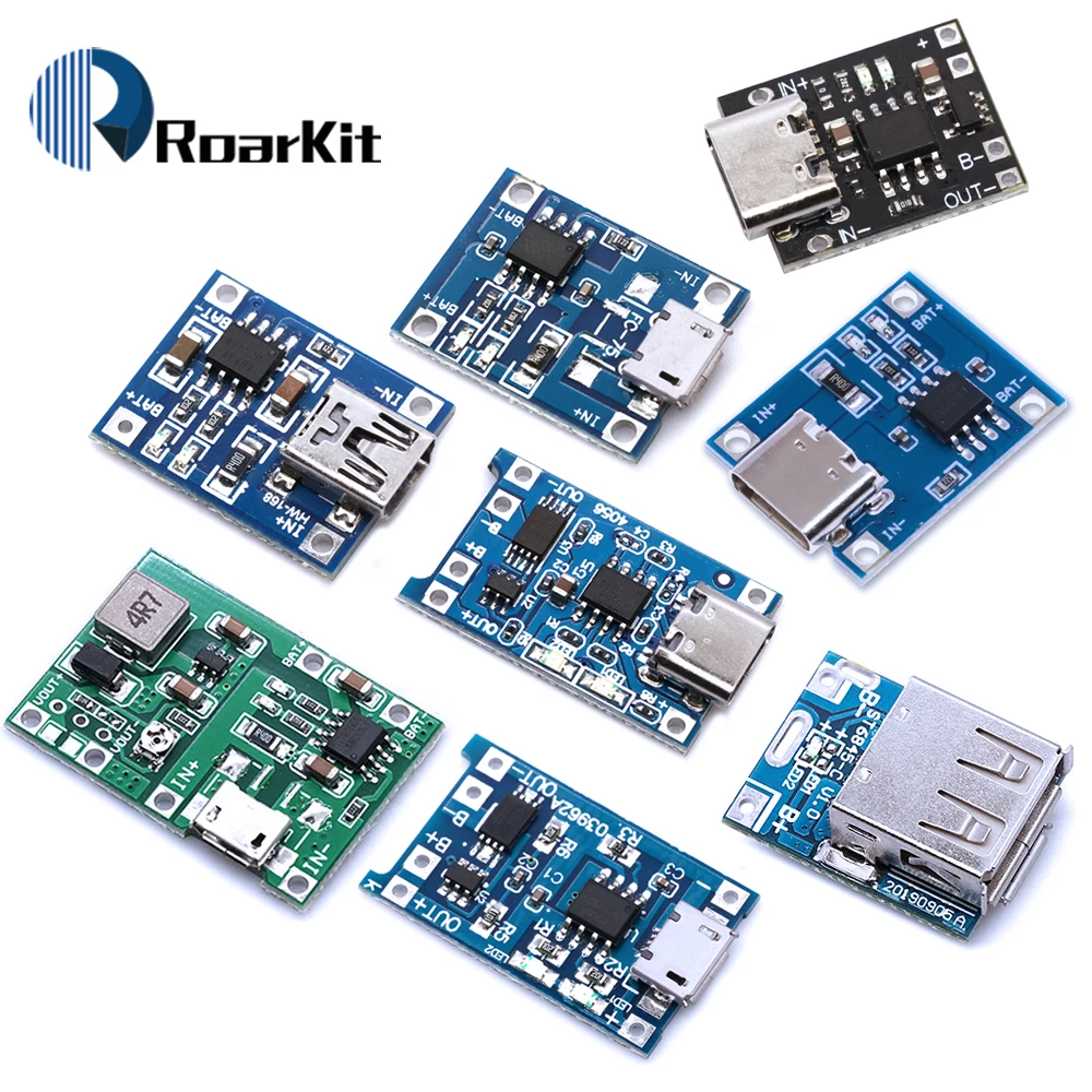 10pcs Typ-C/Micro/Mini USB 5V 1a tp4056 Lithium-Batterie lade modul Lade karte mit Schutz Doppel funktionen