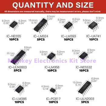 Integrierte Schaltung IC NE555 LM324 LM358 ULNN2803 IC chip kit DIP einzigen präzision timer 10 (85 Stück)