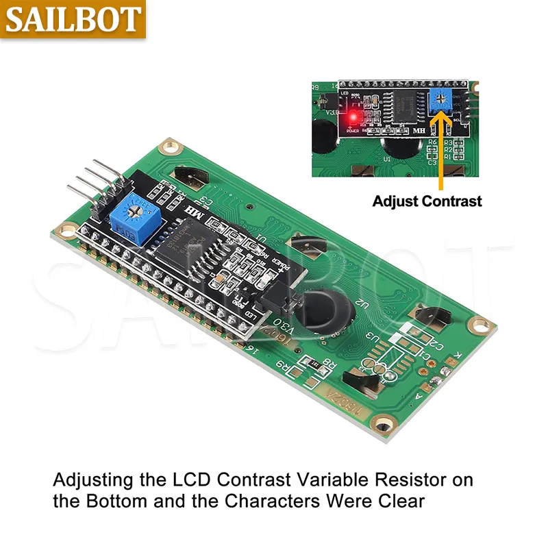 LCD1602 I2C LCD Module Blue / Yellow Green Screen 16x2 Character LCD – Bild 6