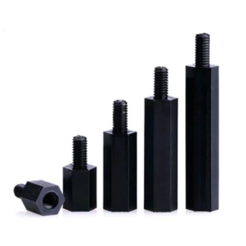 M2 M2.5 M3 M4 Nylon-Abstandshalter Schwarz Sechskant Stecker – Bild 2