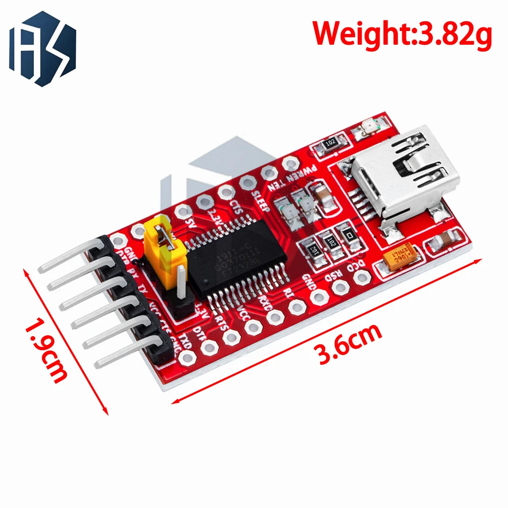 FT232RL FTDI USB 3,3V 5,5V zu TTL Seriell-Adaptermodul für Arduino – Bild 5