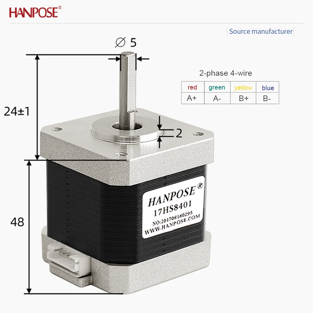 NEMA17 3 Stück 17HS8401 Schrittmotor 3,24V 1,8A Zweiphasig Vierdraht – Bild 3
