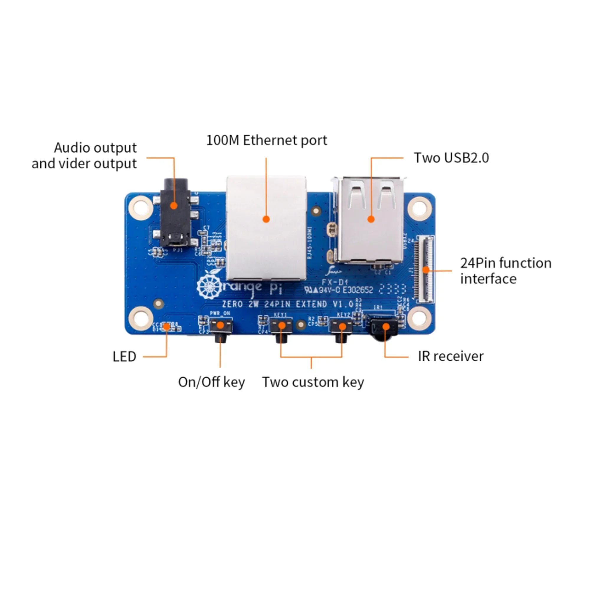 Orange Pi Erweiterungs karte für Orange Pi Zero 2W Mini PC Dämon Board – Bild 6