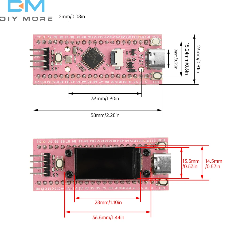 STM32F103C8T6 STM32 Micro TYPE-C System Development Board Module – Bild 6